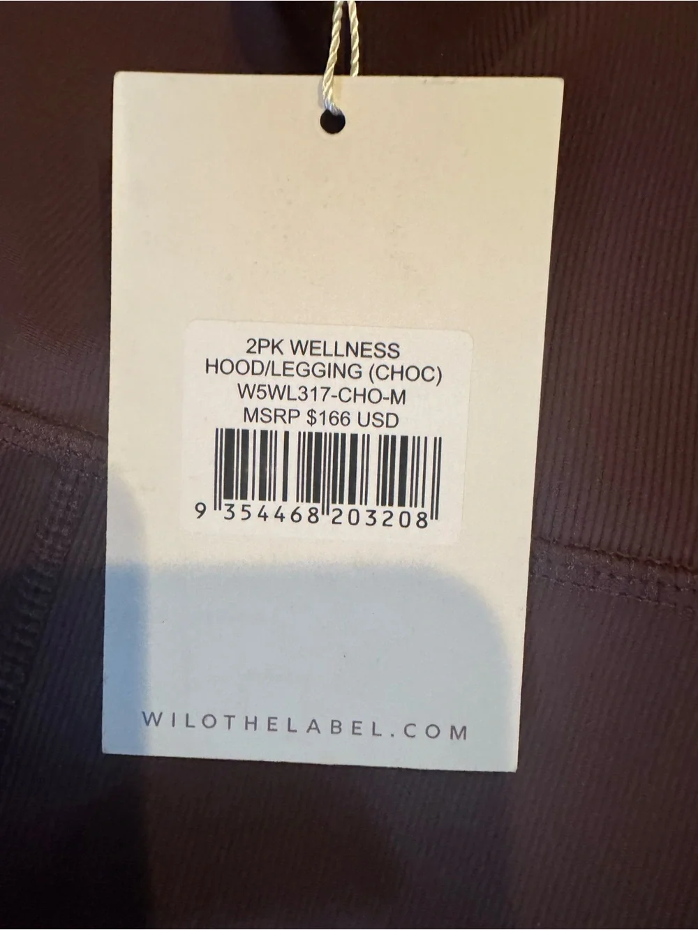 Wilo The Label 2PK Wellness Hood Legging – Chocolate, Size M, NWT